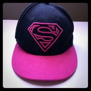 Pink and Black Superman Hat